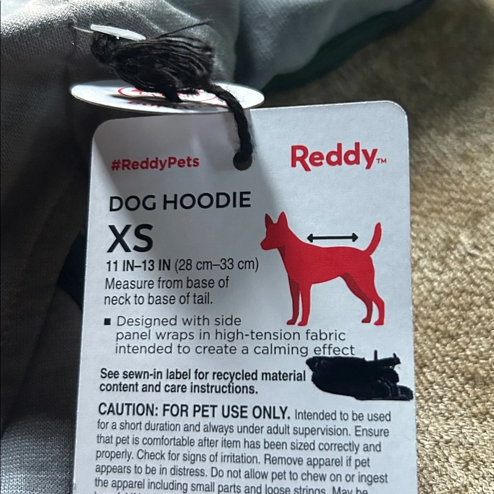 NWT Reddy soothing calming dog hoodie XS